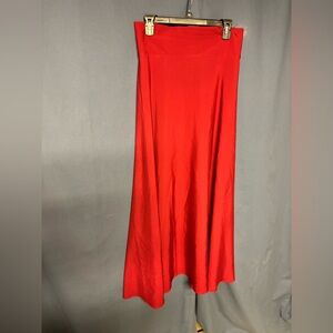 Red High-Waisted Maxi Skirt